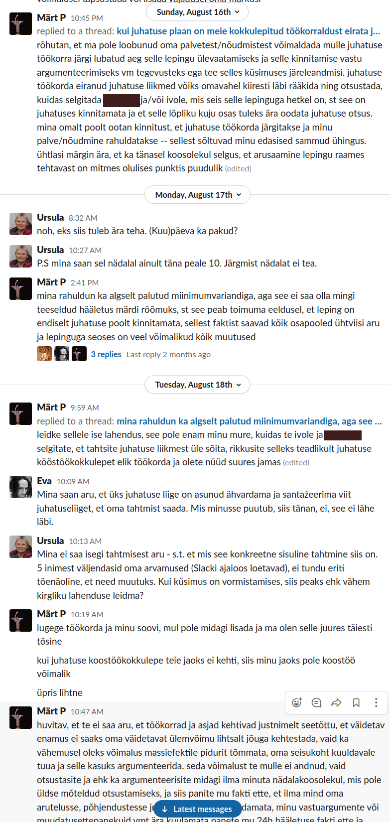 Ursula palub kuupäeva, Märt lubab rahulduda ka ajaga lepingu täiendamiseks, Eva süüdistab santaažis